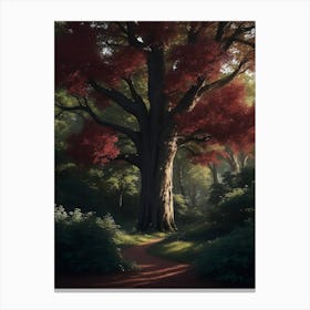 Red Oak Forest With Towering Trees Canvas Print