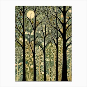 William Morris Moonlight In The Forest 48 Canvas Print