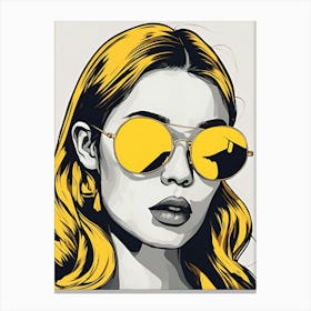 Portrait Of A Woman With Sunglasses Canvas Print