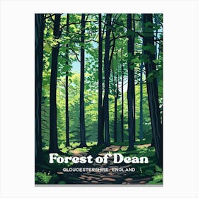 Forest Of Dean Denu Forest Digital Travel Art Canvas Print