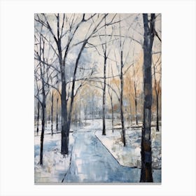 Winter City Park Painting Karlsaue Park Kassel 1 Canvas Print