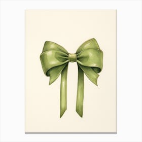 Green Bow Canvas Print