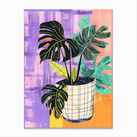 Monster Plants In A Pot Canvas Print