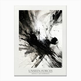 Unseen Forces Abstract Black And White 6 Poster Canvas Print