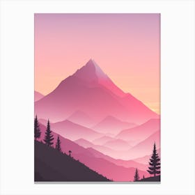 Misty Mountains Vertical Background In Pink Tone 54 Canvas Print