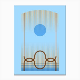 Sunrise Blue Geometric Abstract Canvas Print