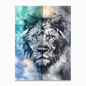 Poster Lion Africa Wild Animal Illustration Art 06 Canvas Print