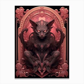 Gargoyle Tarot Pink & Black 4 Canvas Print