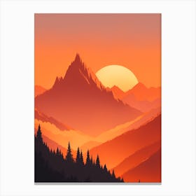 Misty Mountains Vertical Composition In Orange Tone 215 Canvas Print