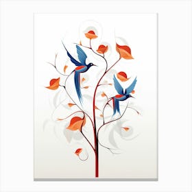 Hummingbird Minimalist Abstract 4 Canvas Print