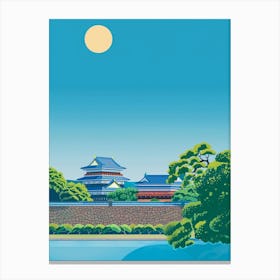 Tokyo Imperial Palace 5 Colourful Illustration Canvas Print