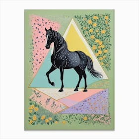 Black Horse Abstract In Colour Canvas Print