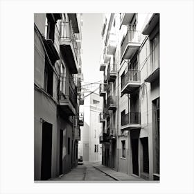 Malaga, Spain, Photography In Black And White 5 Canvas Print