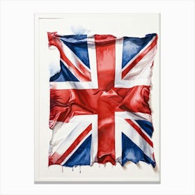 An Authoritative Watercolor Render Of The Distinguished United Kingdom Flag With Its Deep Red Cross (2) Canvas Print