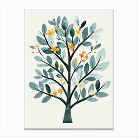 Yew Tree Flat Illustration 5 Canvas Print