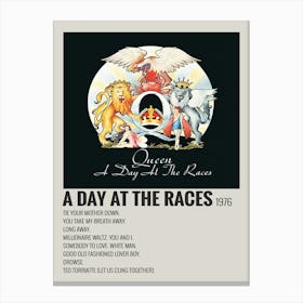 Queen A Day At The Races A Day At The Races 1976 Poster Canvas Print