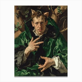 Man In A Green Robe Canvas Print
