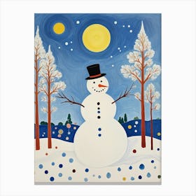 Winter Snowman Canvas Print