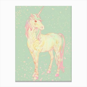 Rainbow Pastel Unicorn Storybook Style 2 Canvas Print