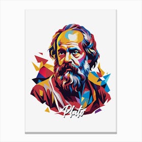 Plato 03 Portrait WPAP Pop Art Canvas Print