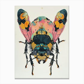 Colourful Insect Illustration Yellowjacket 10 Canvas Print