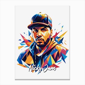 Nicky Jam 03 Portrait Music Icon Style WPAP Pop Art Canvas Print