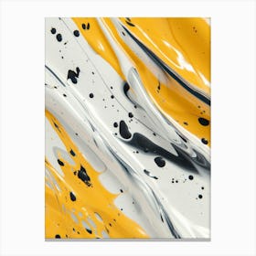 Abstract Yellow And Black Paint Canvas Print