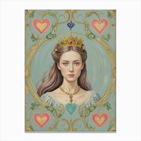 Queen Of Hearts Card Canvas Print