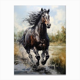 A Horse Painting In The Style Of Acrylic Painting 1 Canvas Print
