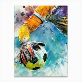 Football Player Watercolor Art (8) Canvas Print