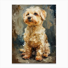 Dandie Dinmont Terrier Acrylic Painting 3 Canvas Print