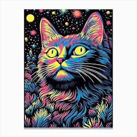 Nebula Pawgressions, Psychedelic Cats series Canvas Print