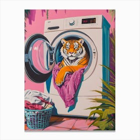 Tiger In Washing Machine Canvas Print