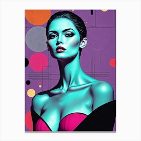 Sexy Woman Vivid Portrait Canvas Print