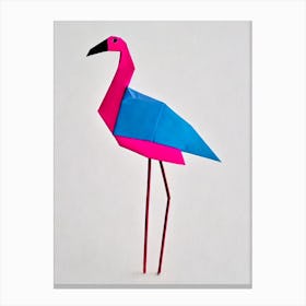 Flamingo Origami Bird Canvas Print