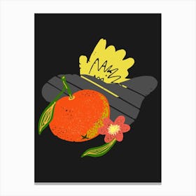 Oranges And Flowers Canvas Print