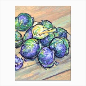 Brussels Sprouts Fauvist vegetable Canvas Print