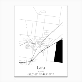 Lara,Australia Minimalist Map Canvas Print