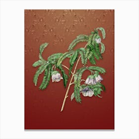 Vintage Spaendoncea Tamarandifolia Botanical on Falu Red Pattern n.1892 Canvas Print