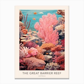 The Great Barrier Reef Australia Travel Poster Canvas Print