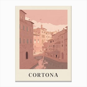 Cortona Vintage Pink Italy Poster Canvas Print