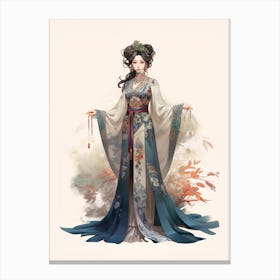 Traditional Chinese Clothing Illustration 4 Canvas Print