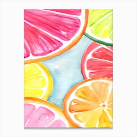 Watercolor Citrus Slices Canvas Print