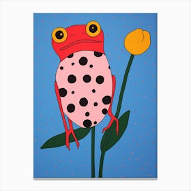 Pink Polka Dot Red Eyed Tree Frog Canvas Print