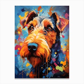 Airedale Terrier Pop Art Painting Canvas Print