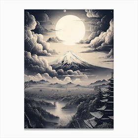 Icon of Japan: Mount Fuji's Silhouette Canvas Print