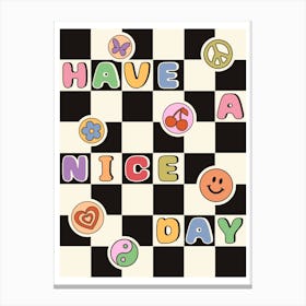 Have A Nice Day Y2k Stickers Canvas Print