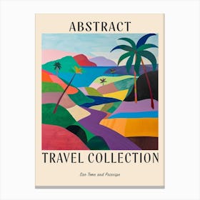 Abstract Travel Collection Poster Sao Tome And Principe 3 Canvas Print