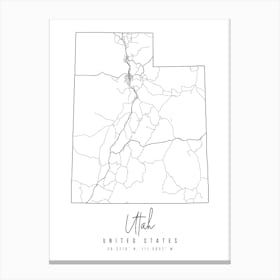 Utah Minimal Street Map Canvas Print