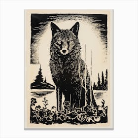Kenai Peninsula Wolf Tarot Card 3 Canvas Print